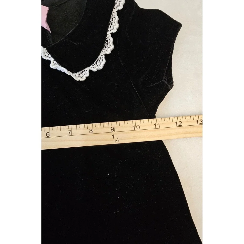 Copper‎ Key Girls Black Velvet Lace Peter Pan Collar Dress 6X